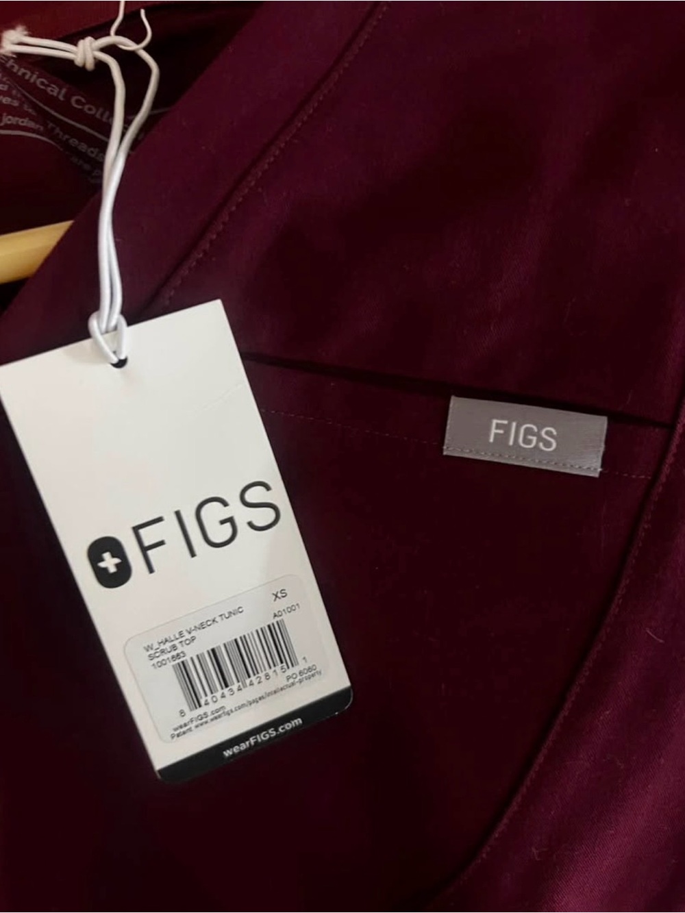 FIGS Women's Burgundy V-Neck Scrub Jacket